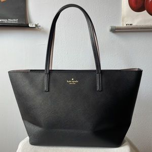 Kate Spade Scotts Place Lida Tote, black with almondine interior